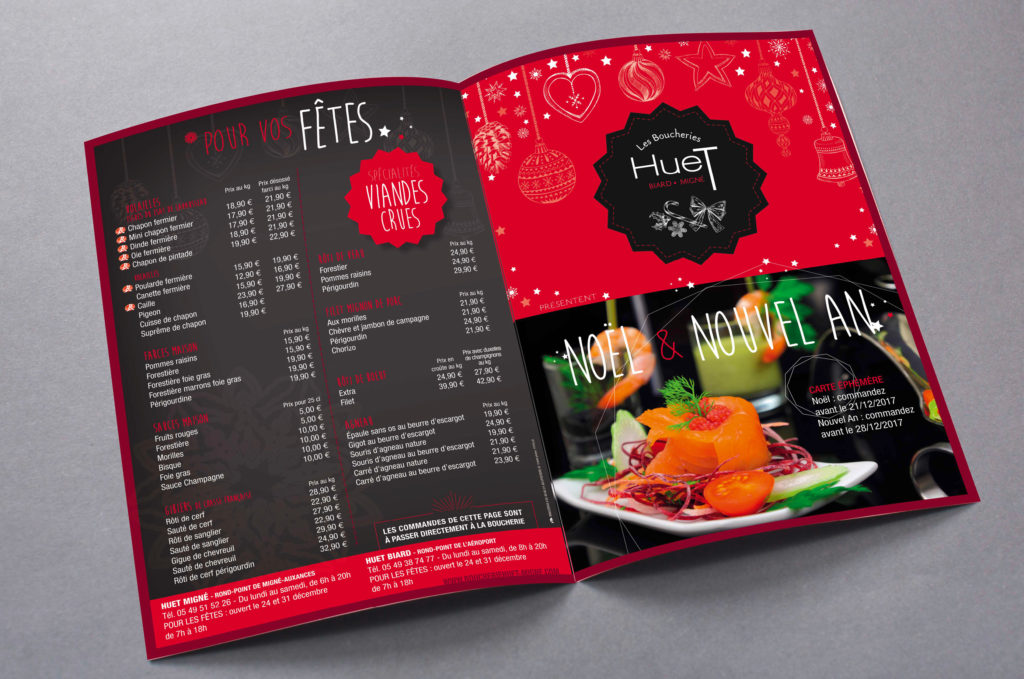 4 PAGES MENU DE NOËL BOUCHERIES HUET Rinoceros.fr